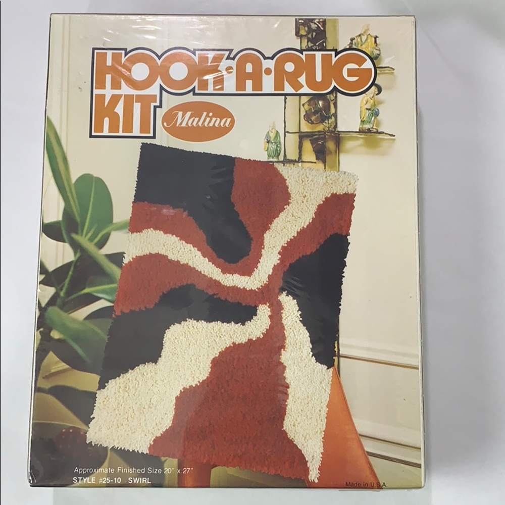 Vintage Boho Malina Hook-A-Rug Kit Swirl 20” x 27”